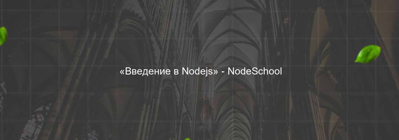  «Введение в Nodejs» - NodeSchool на сайте Evgenev.RU