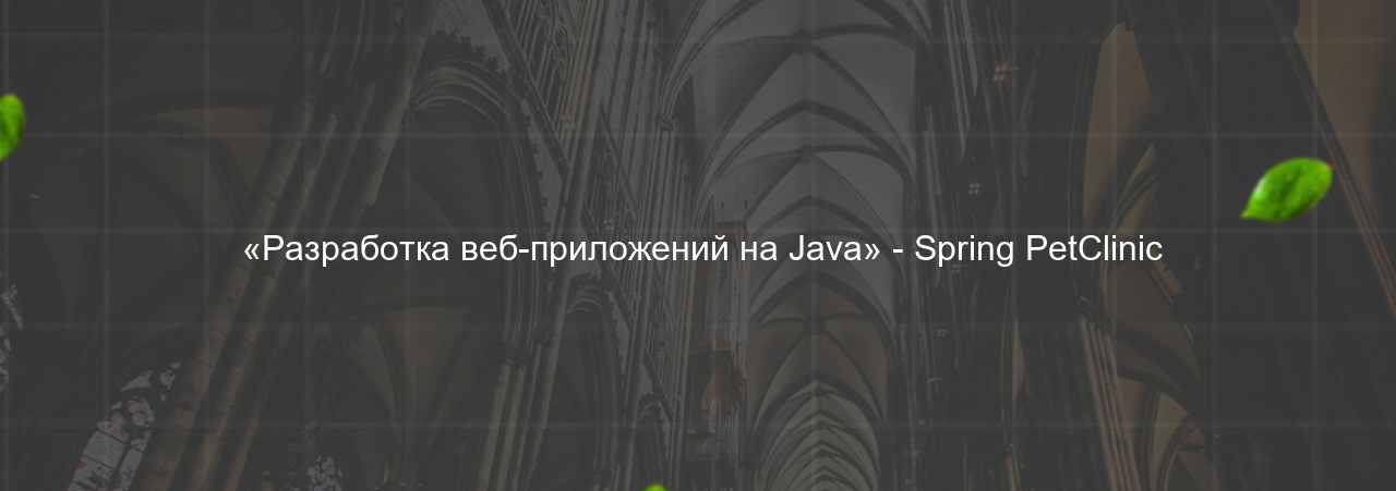  «Разработка веб-приложений на Java» - Spring PetClinic на сайте Evgenev.RU