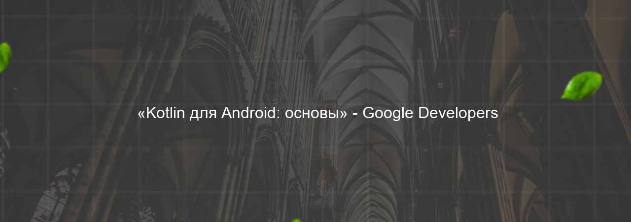  «Kotlin для Android: основы» - Google Developers на сайте Evgenev.RU