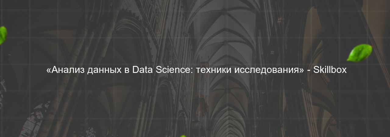  «Анализ данных в Data Science: техники исследования» - Skillbox на сайте Evgenev.RU