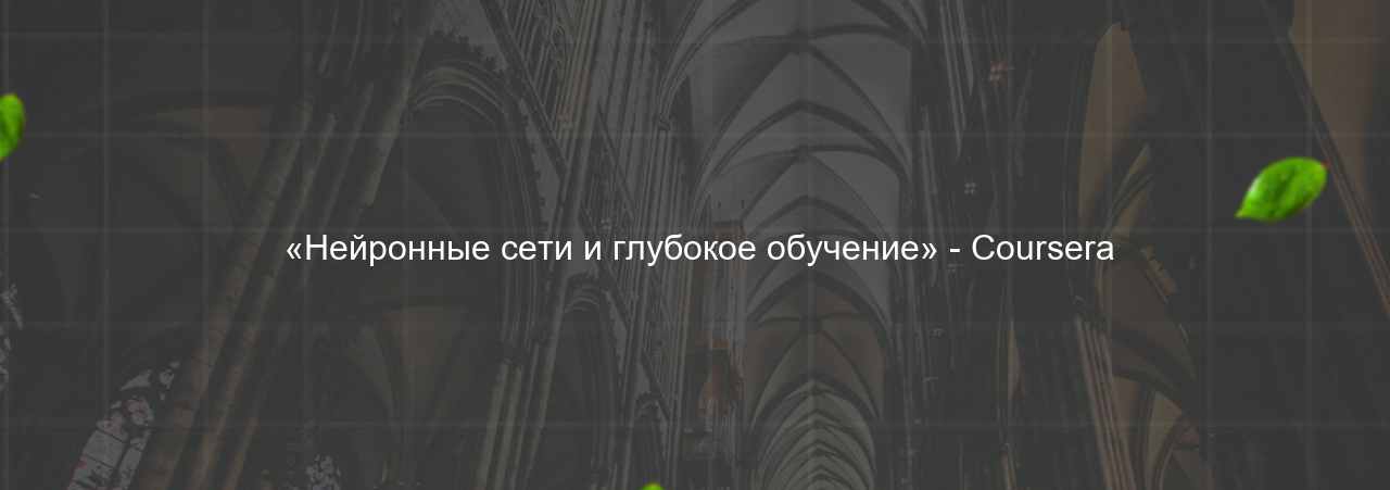  «Нейронные сети и глубокое обучение» - Coursera на сайте Evgenev.RU