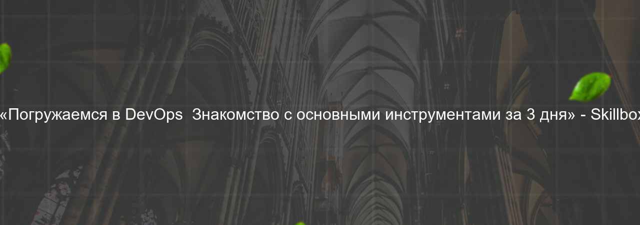  «Погружаемся в DevOps Знакомство с основными инструментами за 3 дня» - Skillbox на сайте Evgenev.RU