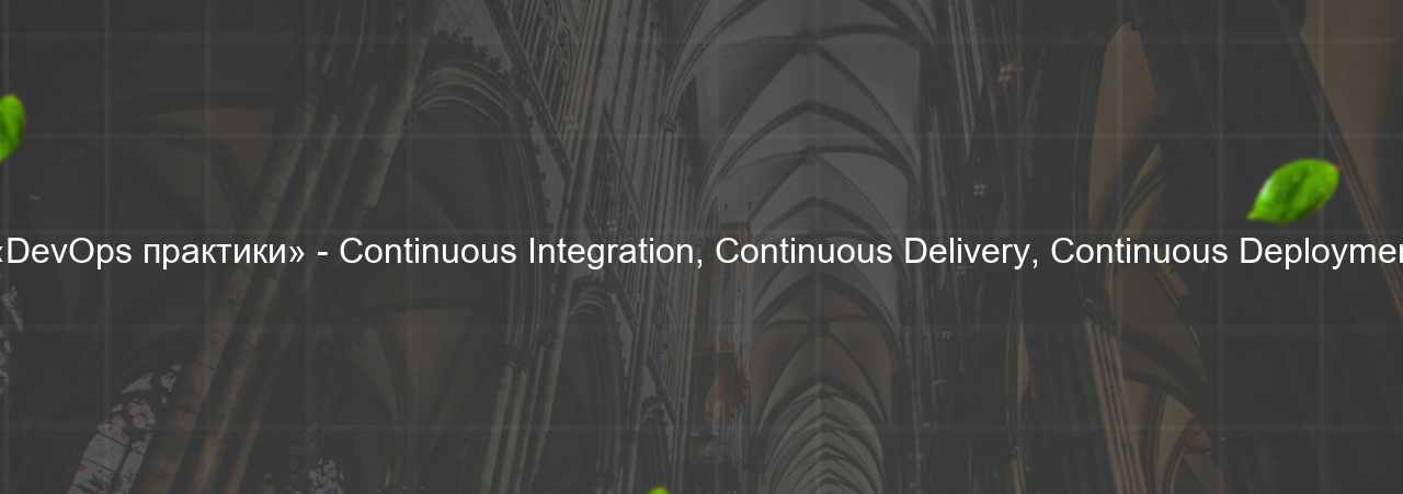  «DevOps практики» - Continuous Integration, Continuous Delivery, Continuous Deployment на сайте Evgenev.RU