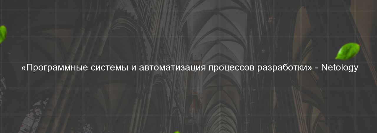  «Программные системы и автоматизация процессов разработки» - Netology на сайте Evgenev.RU