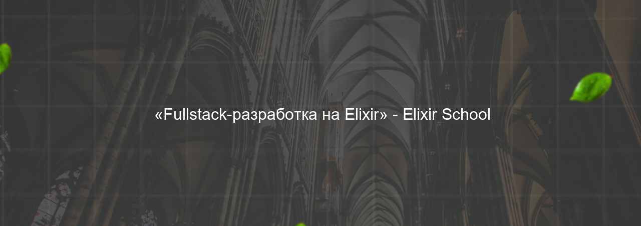  «Fullstack-разработка на Elixir» - Elixir School на сайте Evgenev.RU