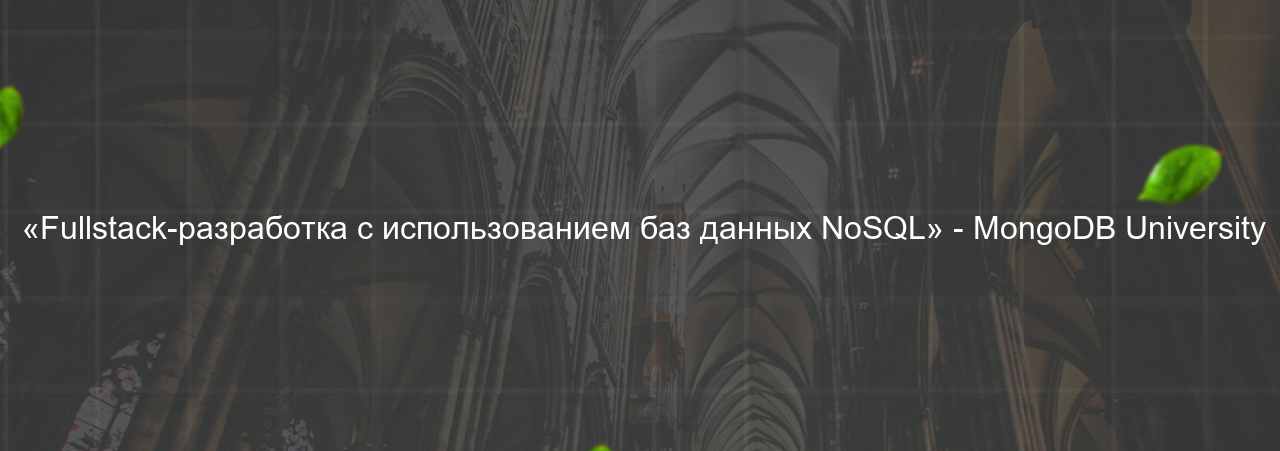  «Fullstack-разработка с использованием баз данных NoSQL» - MongoDB University на сайте Evgenev.RU