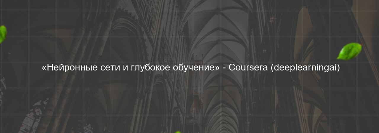  «Нейронные сети и глубокое обучение» - Coursera (deeplearningai) на сайте Evgenev.RU