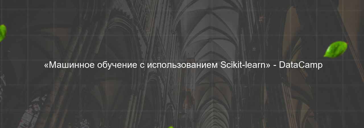  «Машинное обучение с использованием Scikit-learn» - DataCamp на сайте Evgenev.RU