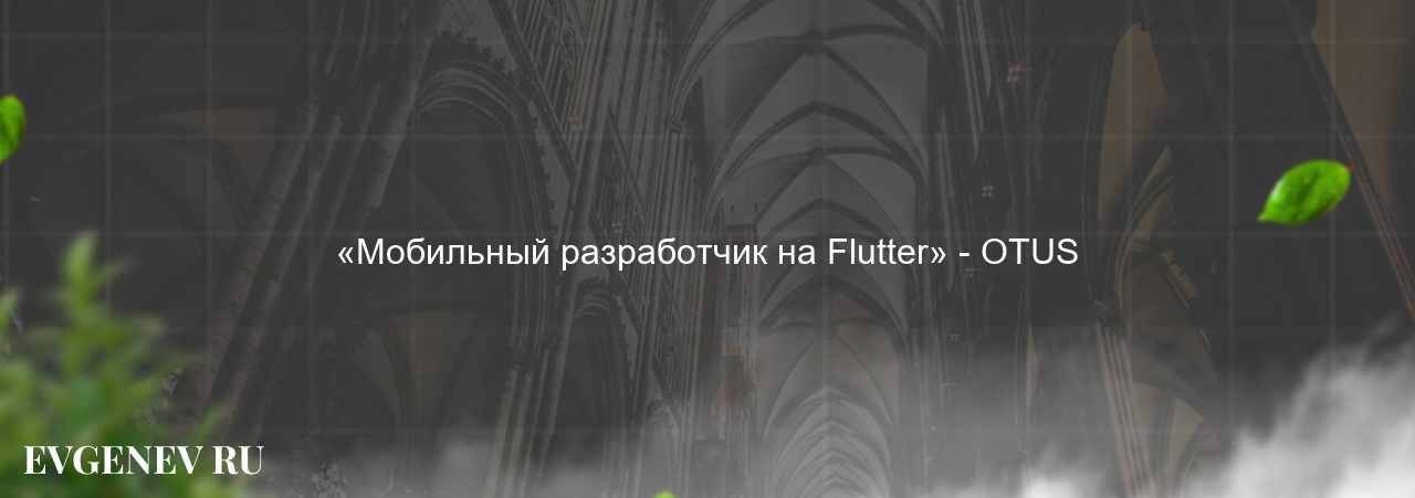 «Мобильный разработчик на Flutter» - OTUS - узнайте о онлайн-школе или профессии на сайте Evgenev.RU