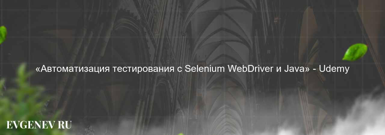 «Автоматизация тестирования с Selenium WebDriver и Java» - Udemy - узнайте о онлайн-школе или профессии на сайте Evgenev.RU