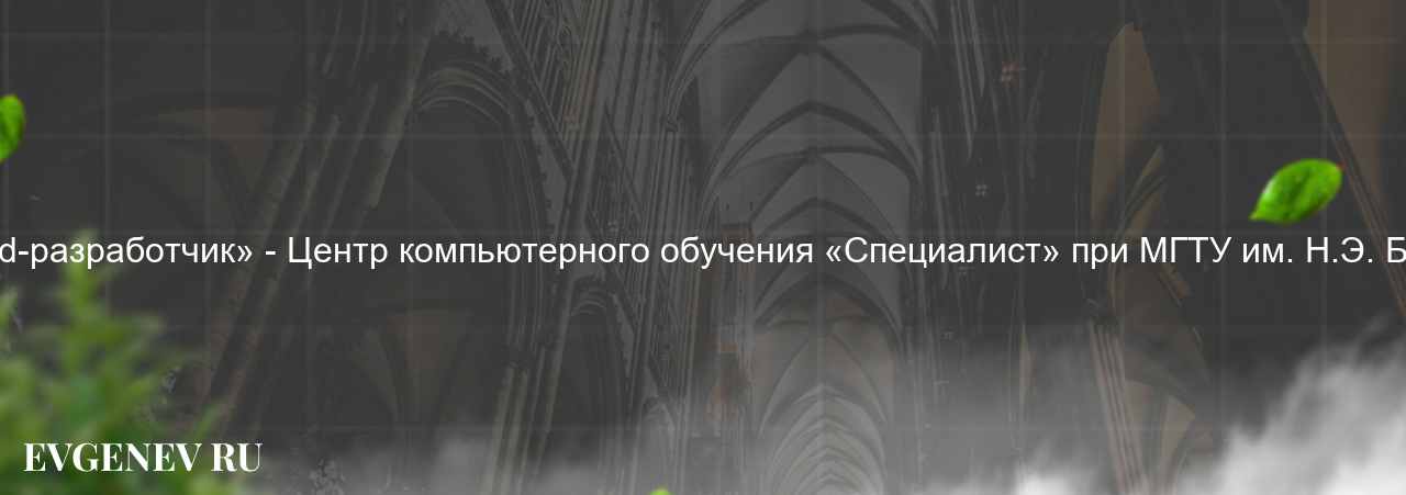 «Android-разработчик» - Центр компьютерного обучения «Специалист» при МГТУ им. Н.Э. Баумана - узнайте о онлайн-школе или профессии на сайте Evgenev.RU