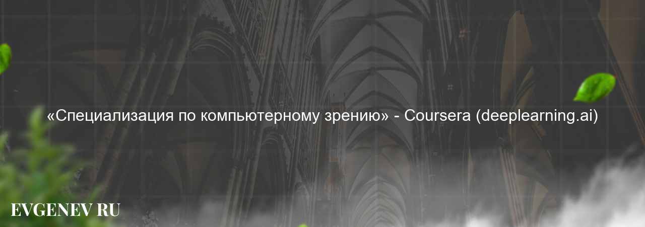 «Специализация по компьютерному зрению» - Coursera (deeplearning.ai) - узнайте о онлайн-школе или профессии на сайте Evgenev.RU