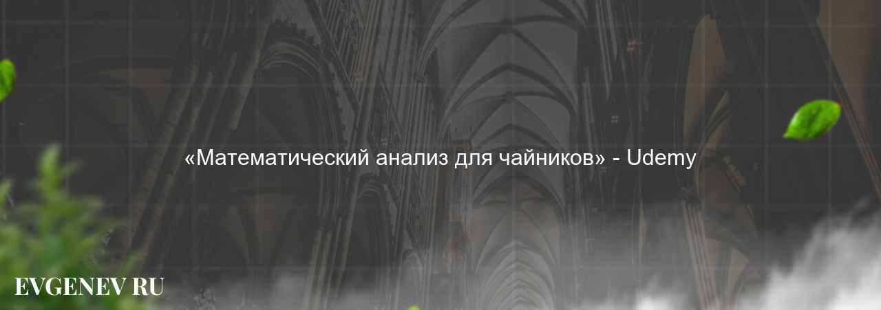 «Математический анализ для чайников» - Udemy - узнайте о онлайн-школе или профессии на сайте Evgenev.RU