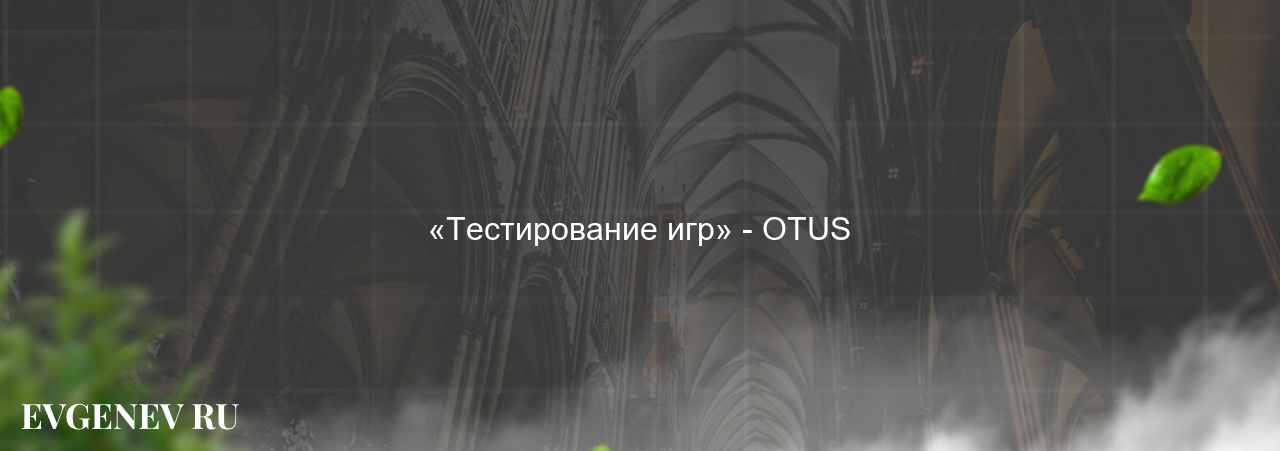 «Тестирование игр» - OTUS - узнайте о онлайн-школе или профессии на сайте Evgenev.RU