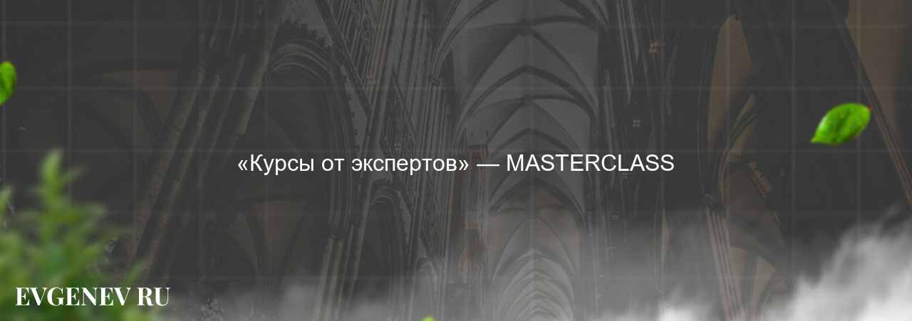 «Курсы от экспертов» — MASTERCLASS - узнайте о онлайн-школе или профессии на сайте Evgenev.RU