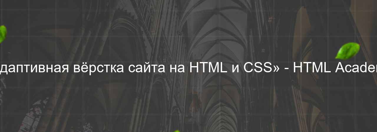 «Адаптивная вёрстка сайта на HTML и CSS» - HTML Academy на сайте Evgenev.RU