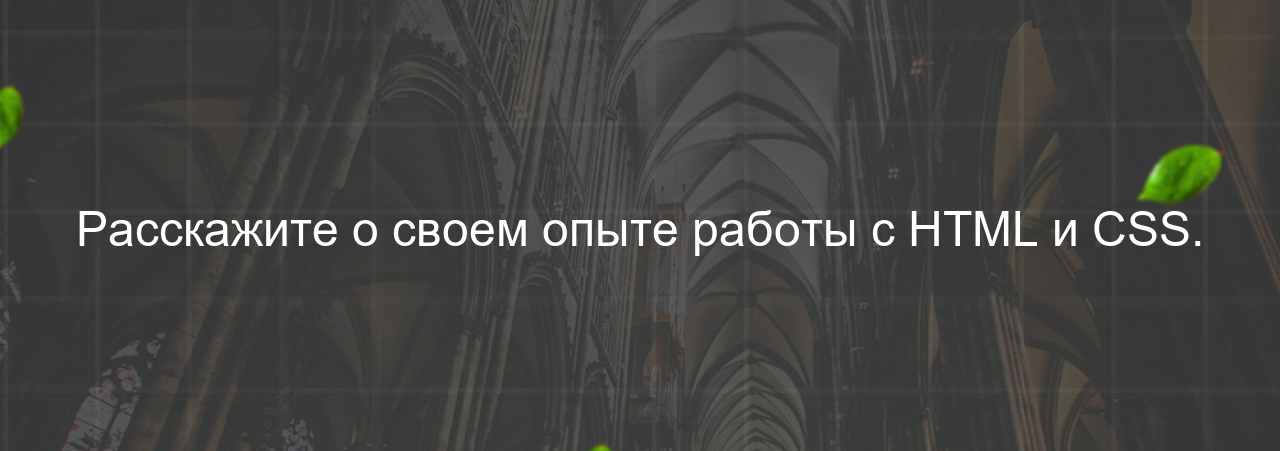 Расскажите о своем опыте работы с HTML и CSS. на сайте Evgenev.RU