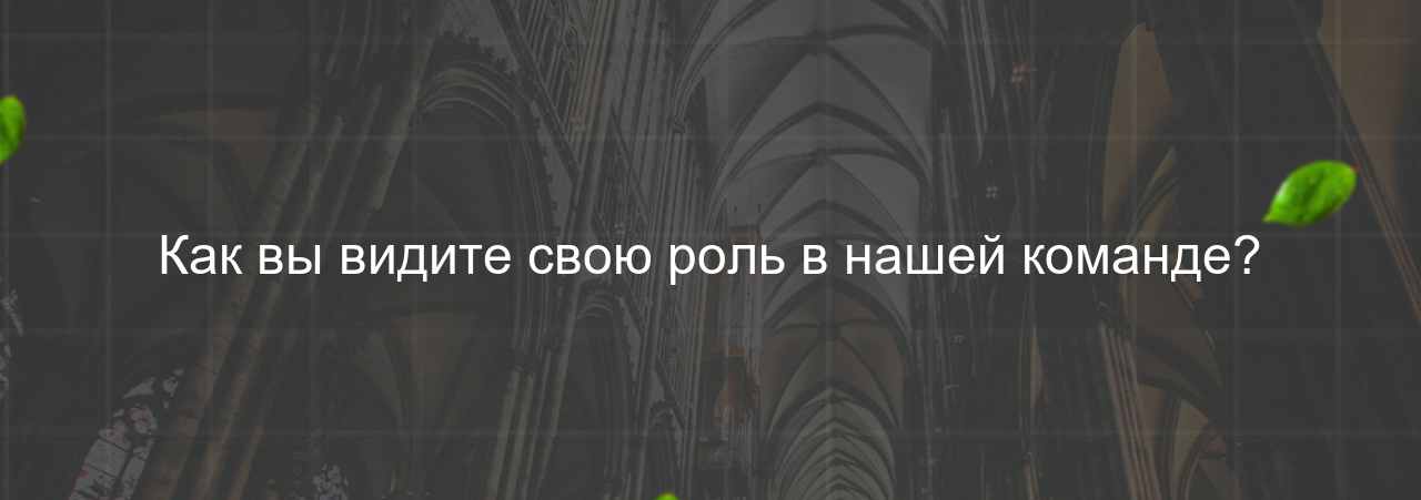 Как вы видите свою роль в нашей команде? на сайте Evgenev.RU