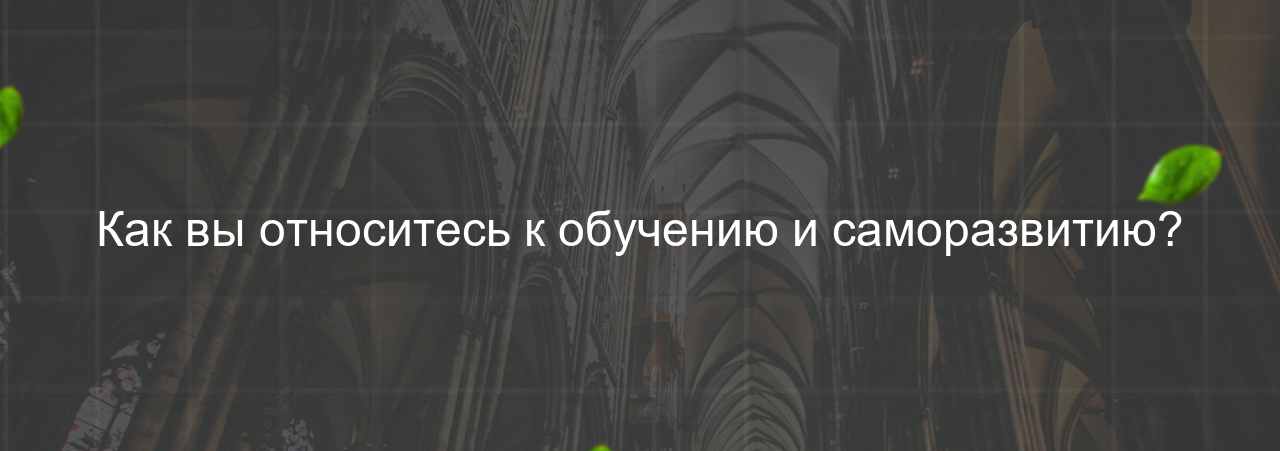 Как вы относитесь к обучению и саморазвитию? на сайте Evgenev.RU