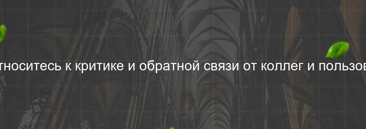 Как вы относитесь к критике и обратной связи от коллег и пользователей? на сайте Evgenev.RU