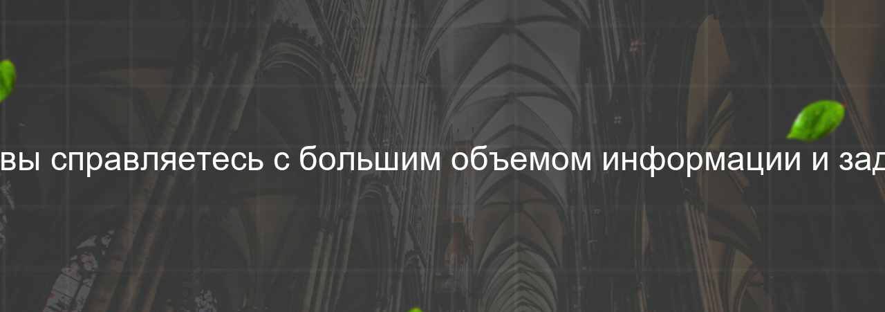 Как вы справляетесь с большим объемом информации и задач? на сайте Evgenev.RU