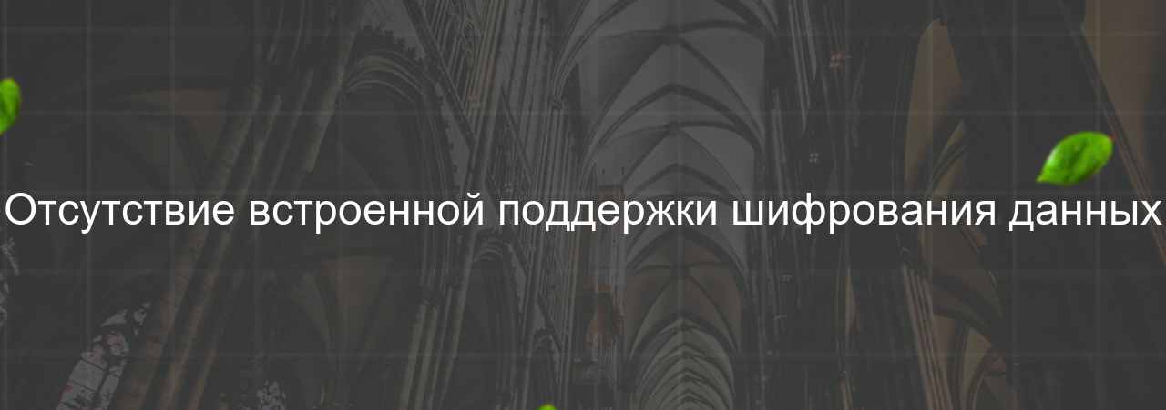 Отсутствие встроенной поддержки шифрования данных на сайте Evgenev.RU