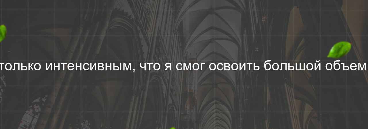 Обучение на курсе было настолько интенсивным, что я смог освоить большой объем материала за короткий срок. на сайте Evgenev.RU