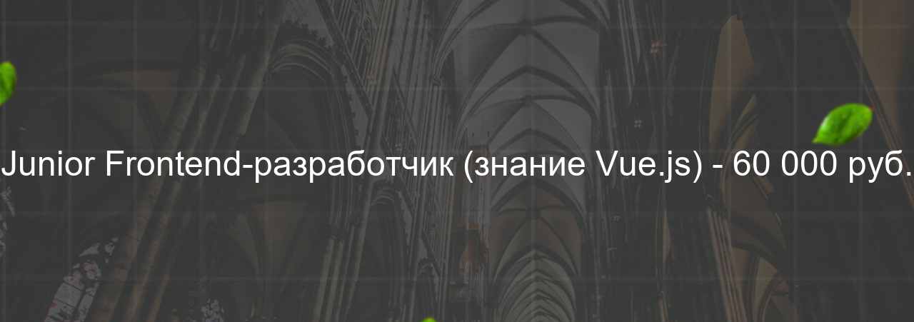 Junior Frontend-разработчик (знание Vue.js) - 60 000 руб. на сайте Evgenev.RU