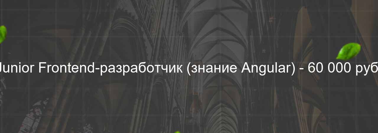 Junior Frontend-разработчик (знание Angular) - 60 000 руб. на сайте Evgenev.RU