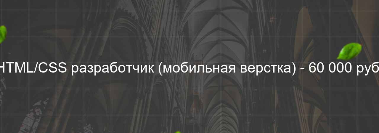 HTML/CSS разработчик (мобильная верстка) - 60 000 руб. на сайте Evgenev.RU