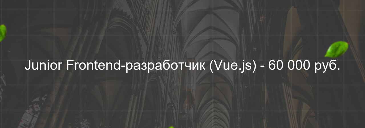 Junior Frontend-разработчик (Vue.js) - 60 000 руб. на сайте Evgenev.RU