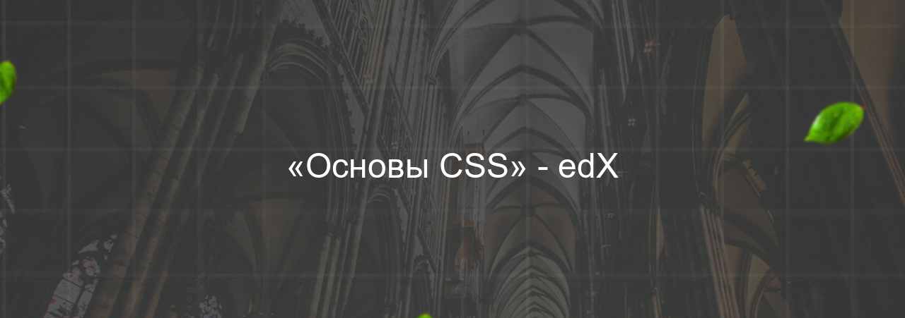 «Основы CSS» - edX на сайте Evgenev.RU