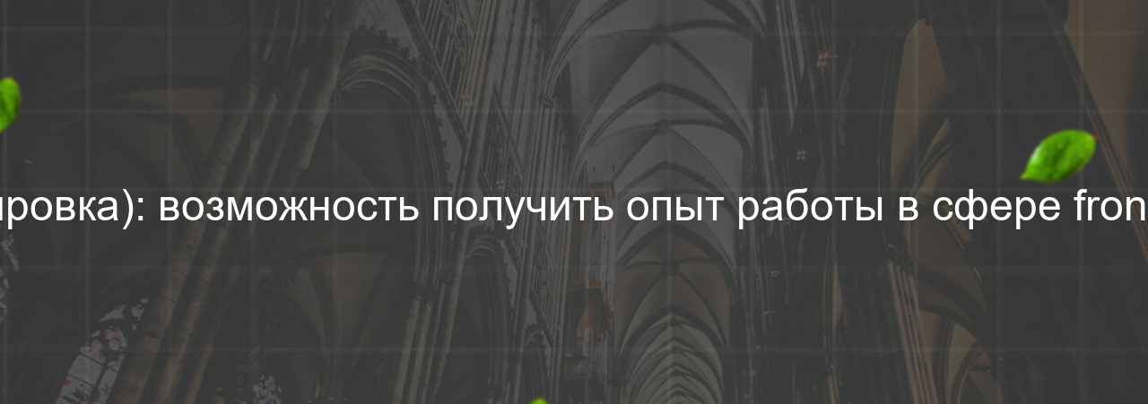 Frontend-разработчик (стажировка): возможность получить опыт работы в сфере frontend-разработки, 30 000 руб. на сайте Evgenev.RU