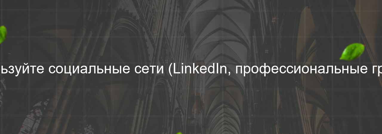 Используйте социальные сети (LinkedIn, профессиональные группы) на сайте Evgenev.RU