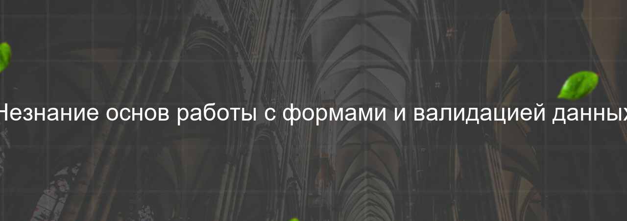 Незнание основ работы с формами и валидацией данных на сайте Evgenev.RU