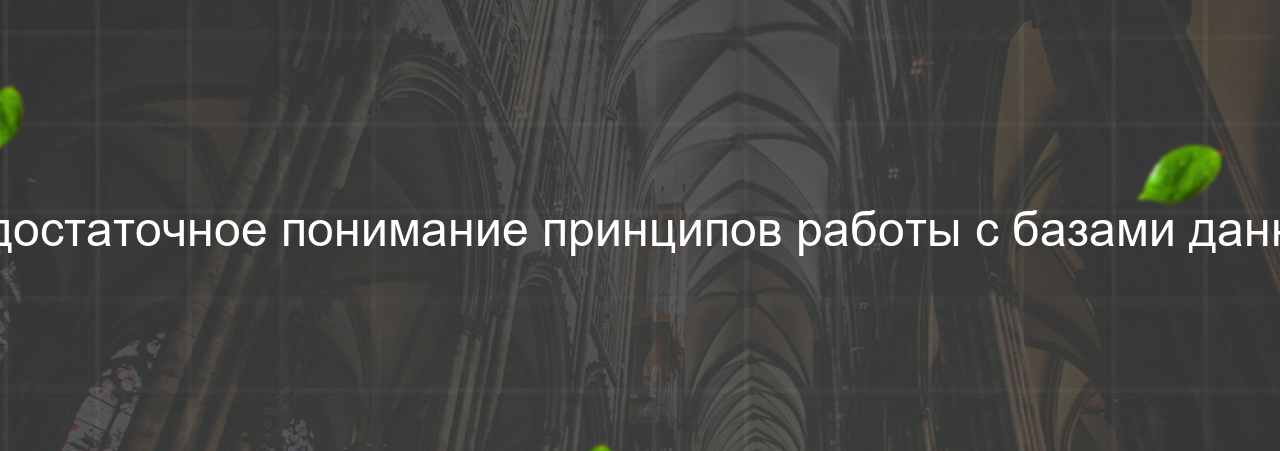 Недостаточное понимание принципов работы с базами данных на сайте Evgenev.RU