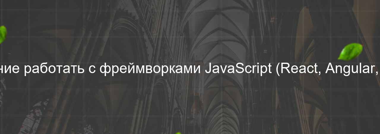 Неумение работать с фреймворками JavaScript (React, Angular, Vue.js) на сайте Evgenev.RU