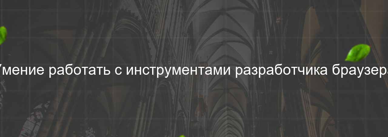 Умение работать с инструментами разработчика браузера на сайте Evgenev.RU