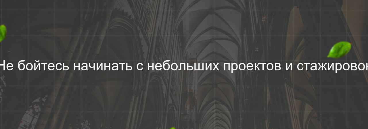 Не бойтесь начинать с небольших проектов и стажировок на сайте Evgenev.RU