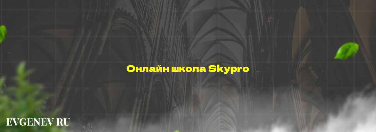 Онлайн школа Skypro - узнайте о онлайн-школе или профессии на сайте Evgenev.RU