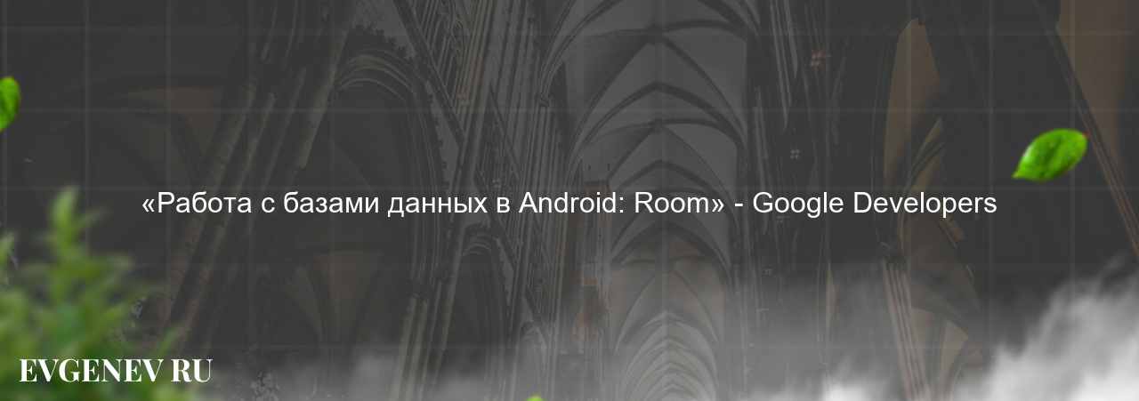 «Работа с базами данных в Android: Room» - Google Developers на сайте Evgenev.RU