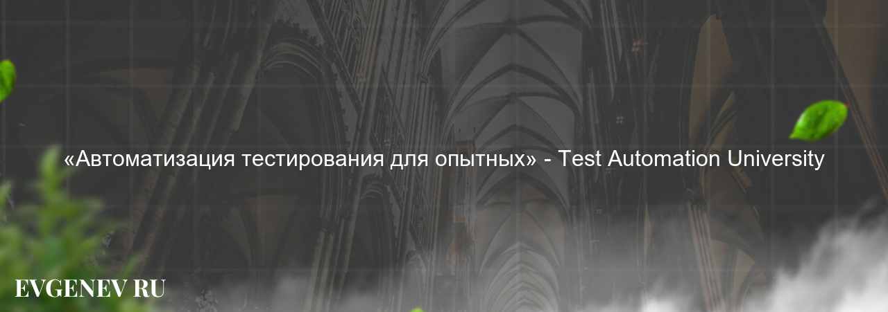 «Автоматизация тестирования для опытных» - Test Automation University на сайте Evgenev.RU