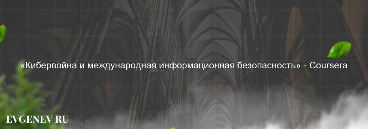 «Кибервойна и международная информационная безопасность» - Coursera на сайте Evgenev.RU