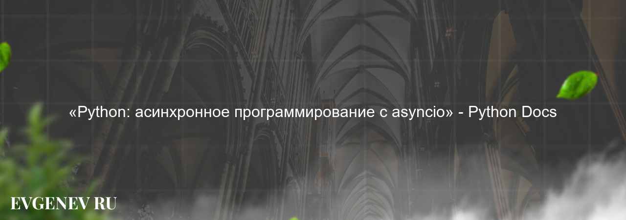 «Python: асинхронное программирование с asyncio» - Python Docs на сайте Evgenev.RU