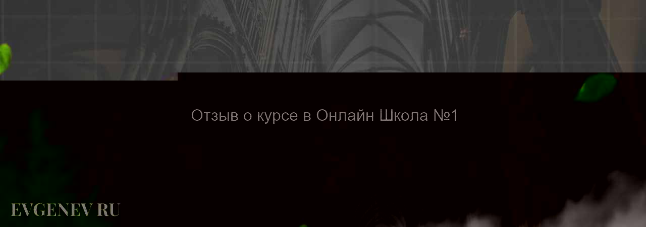  Отзыв о курсе в Онлайн Школа №1 на сайте Evgenev.RU