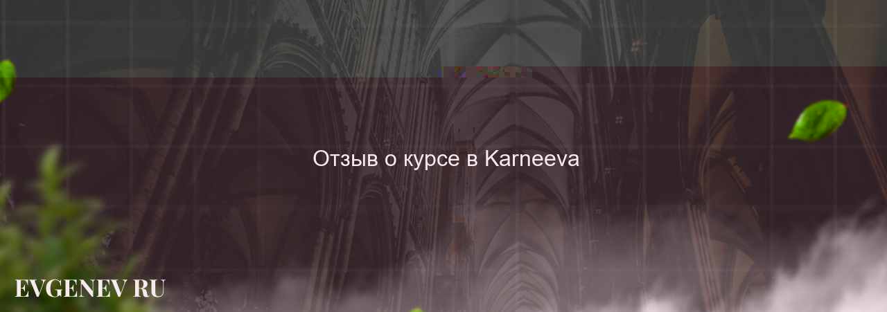  Отзыв о курсе в Karneeva на сайте Evgenev.RU